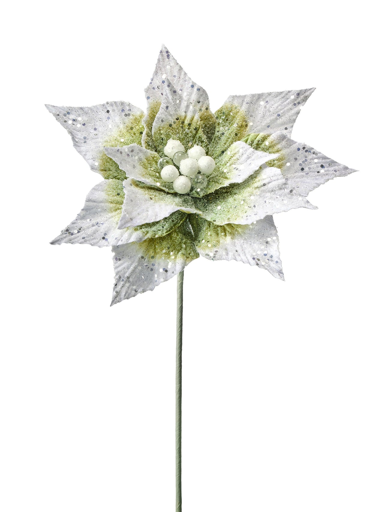 21"Snowy Glitter Winter Warmth Poinsettia