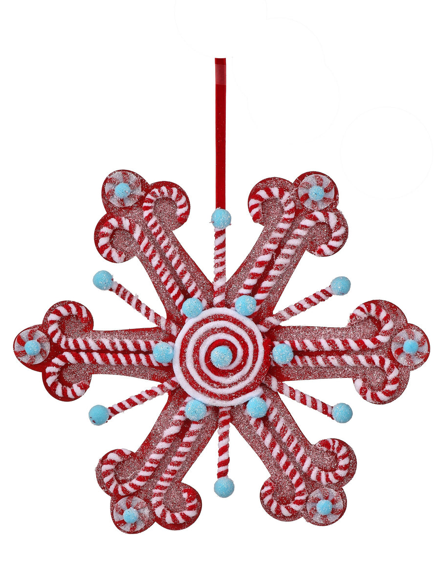 16" Frosted Peppermint Snowflake