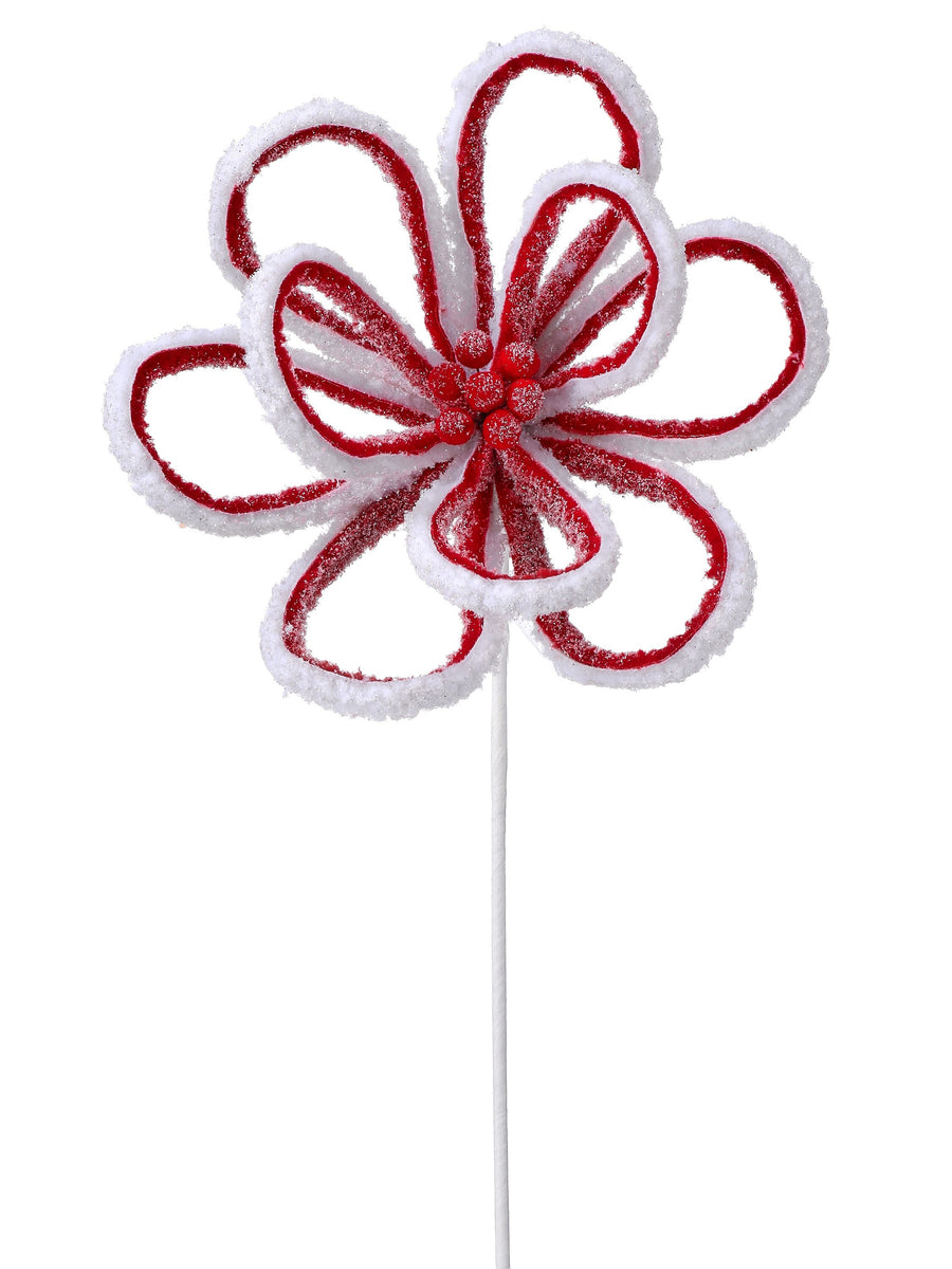 21" Peppermint Loop Poinsettia Stem