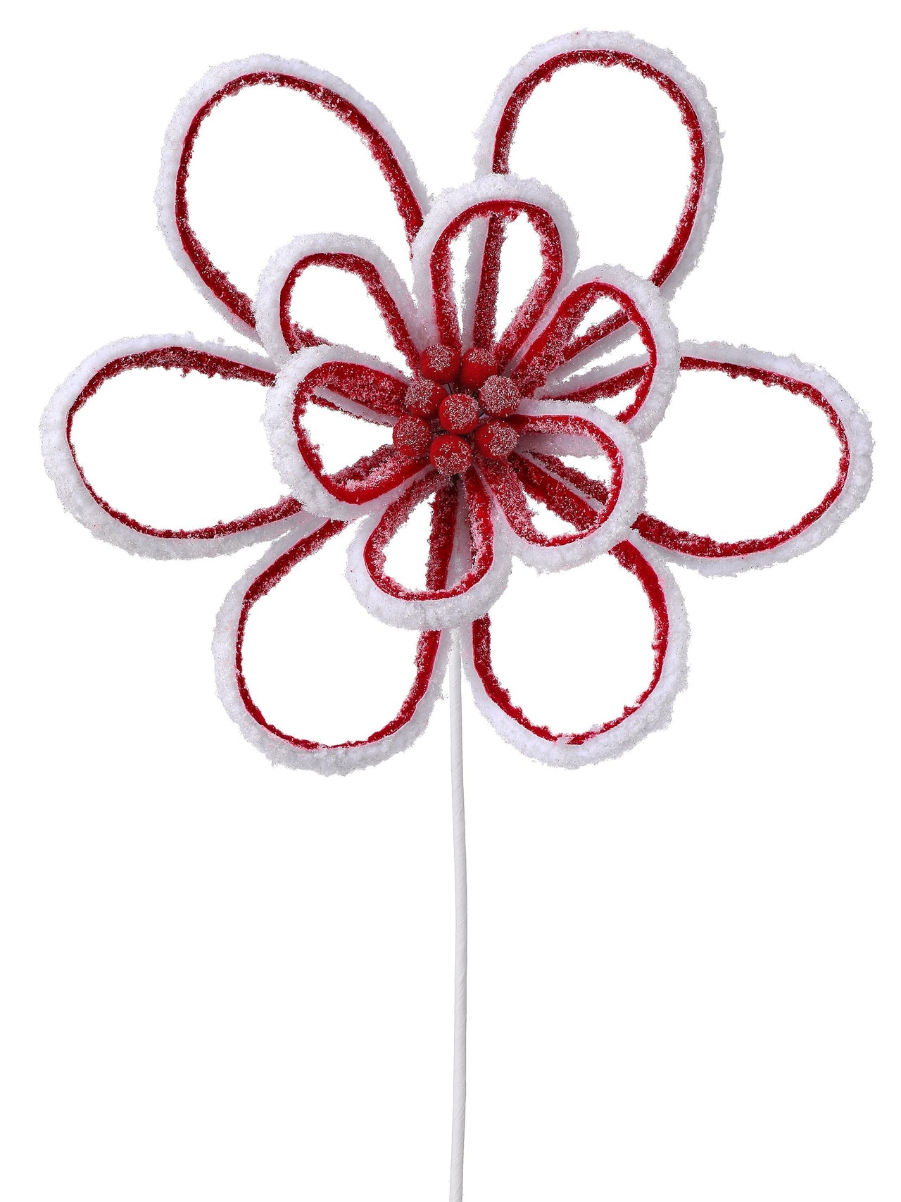 24" Peppermint Loop Poinsettia Stem