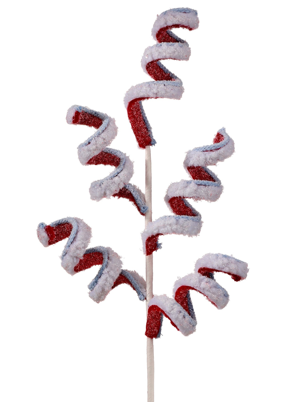 21" Frosted Peppermint Curly Spray X5