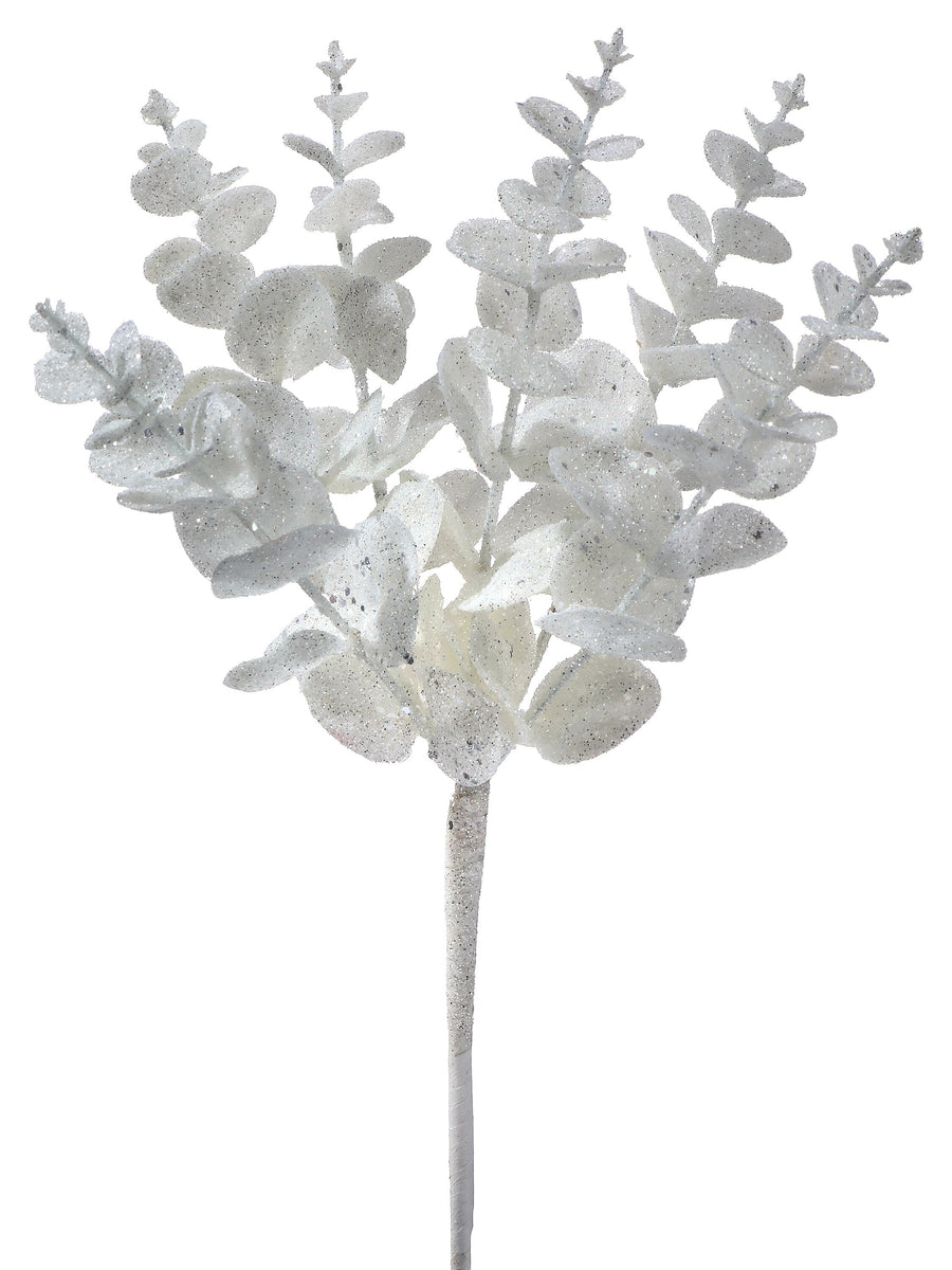 20" Metallic Glitter Euclyptus Spray