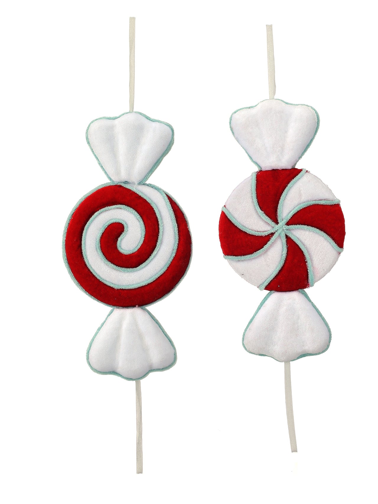12" Styro Peppermint Ornament 2/Ast