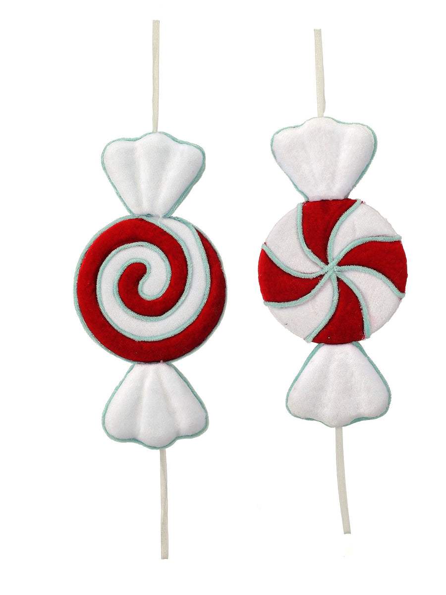 12" Styro Peppermint Ornament 2/Ast