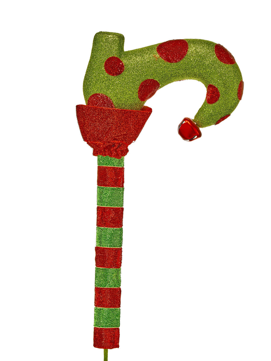 24" Metallic Polka Dot Elf Boot Stem