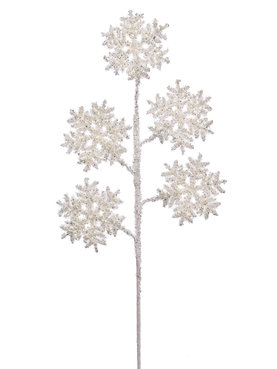 27" Pearl/Glitter Snowflake Spray X5