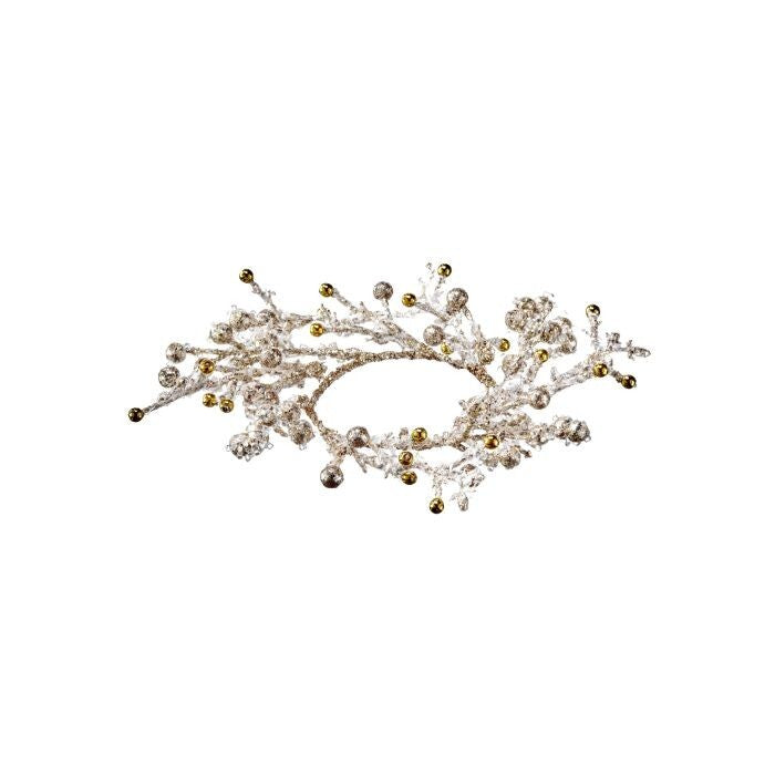 8" Beaded Glitter Candlering 3.5"Id