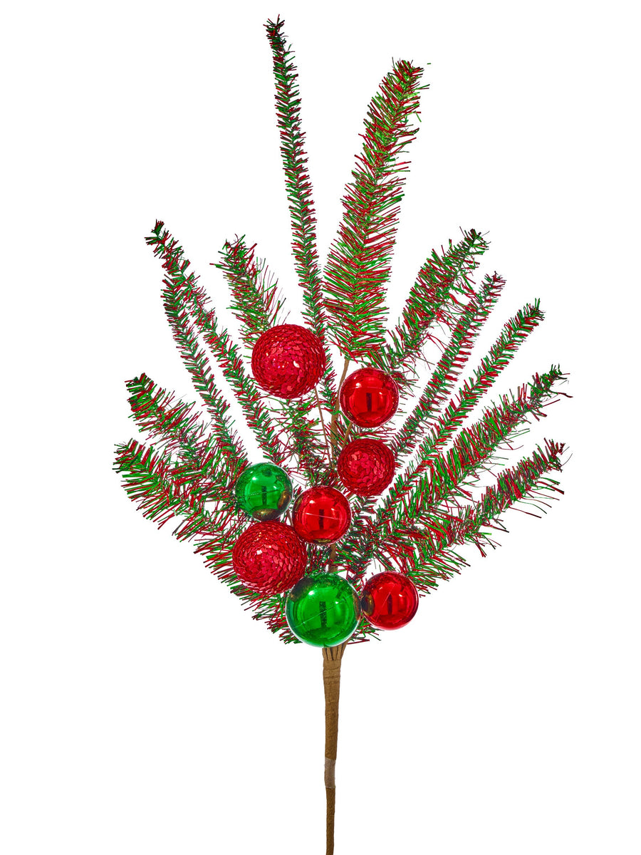 28" Vp W/Petite Multi Colored Tinsel Spray