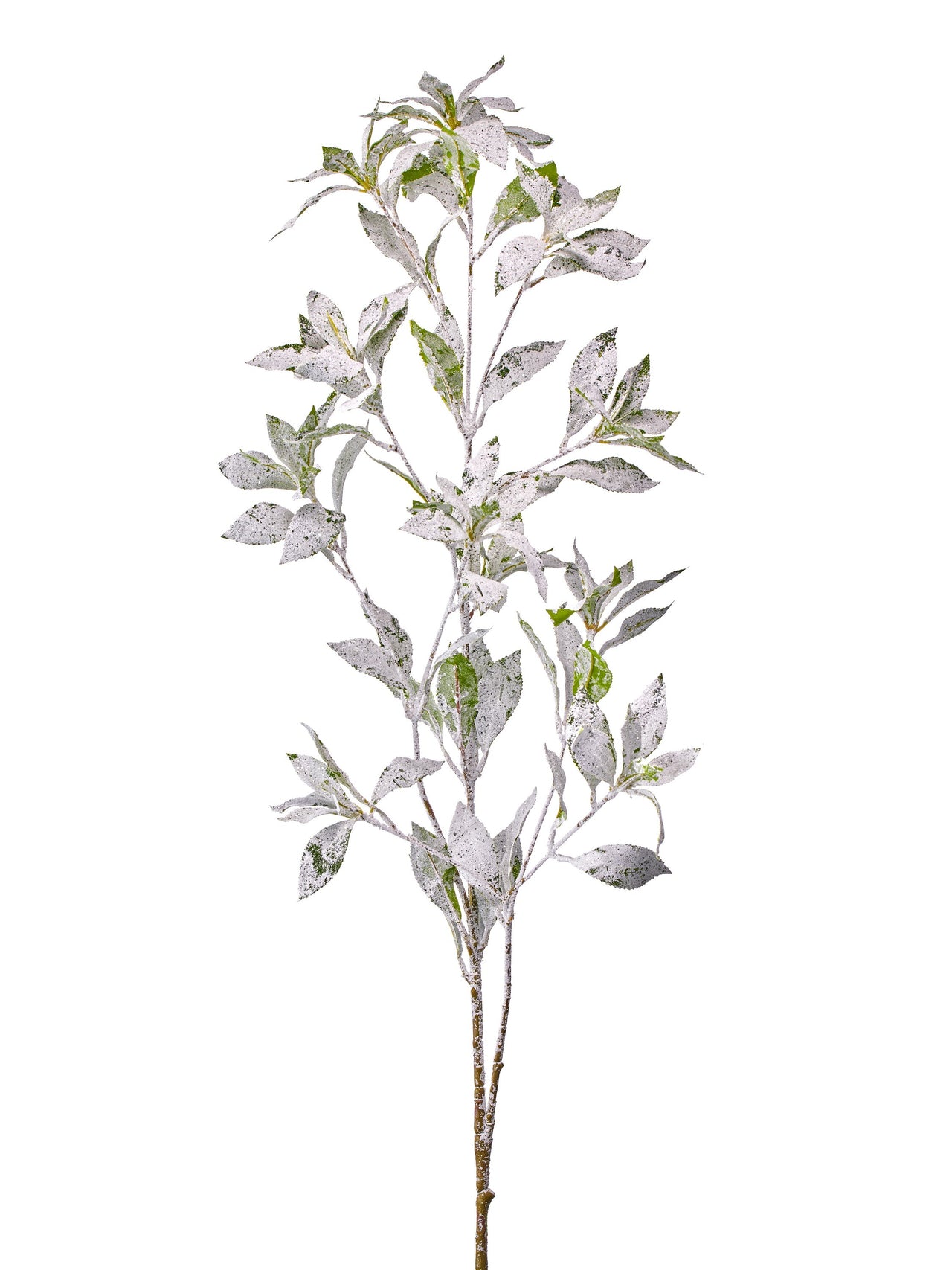 40" Frosted Glitter Winter Tea Leaf Spray