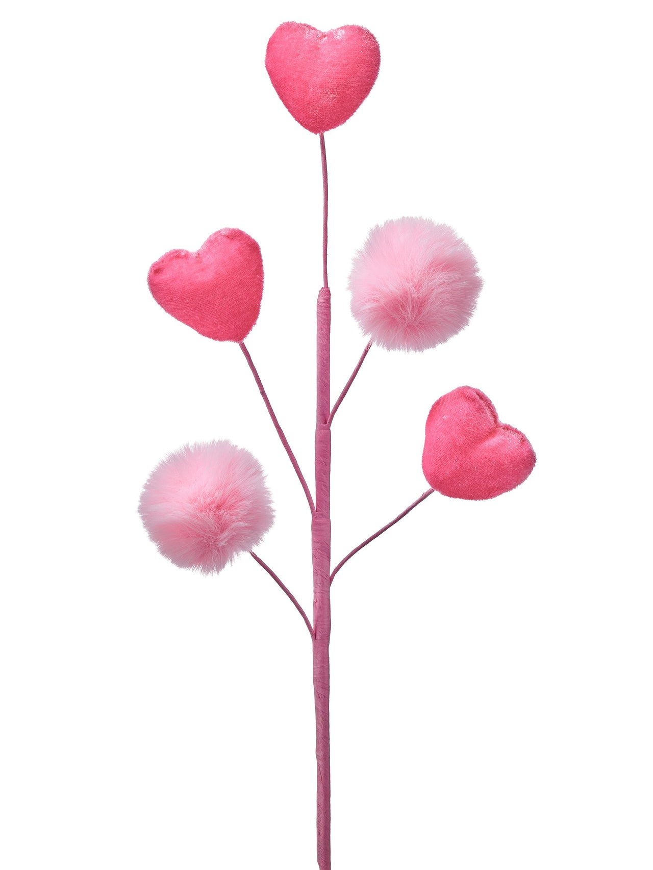 19" Heart Pompom Spray