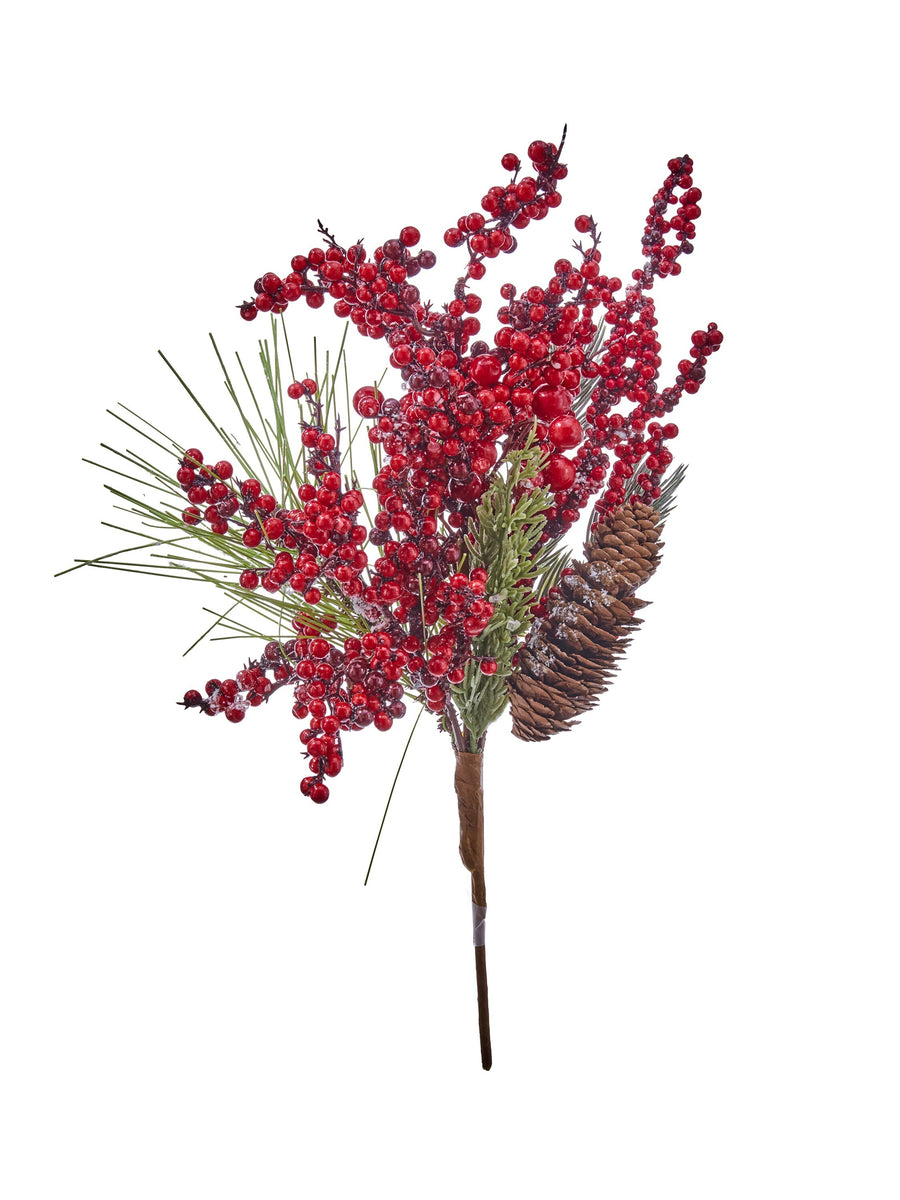 17" Pine Berry Frost Pick