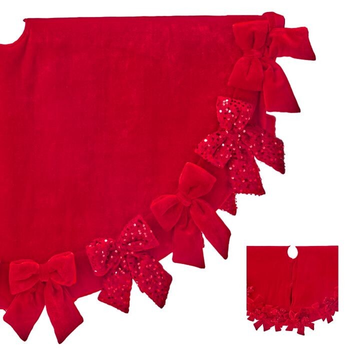48" Round Velvet Bow Tree Skirt