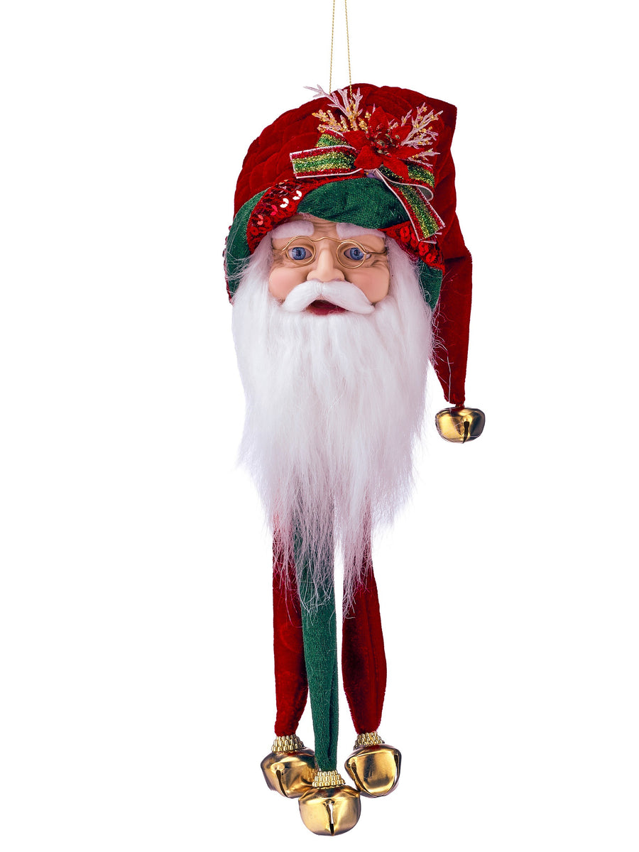 12" Velvet Santa Head Ornament