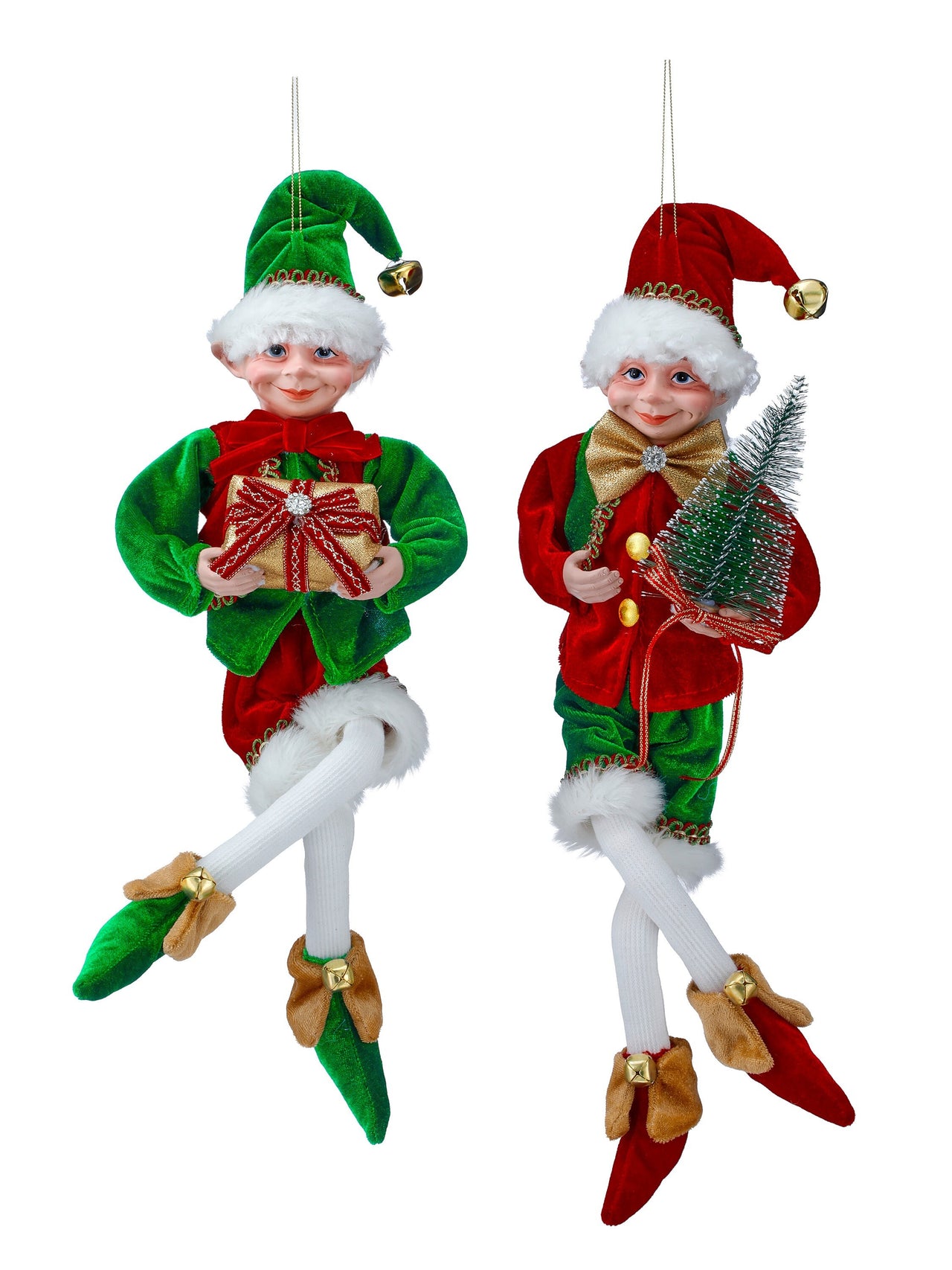 17" Resin Velvet Pixie Elves 2/Ast