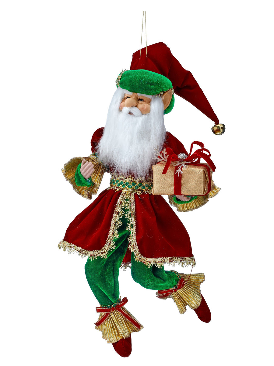 17" Velvet Santa Elf