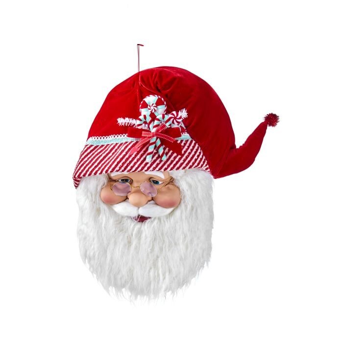 24" Peppermint Santa Face