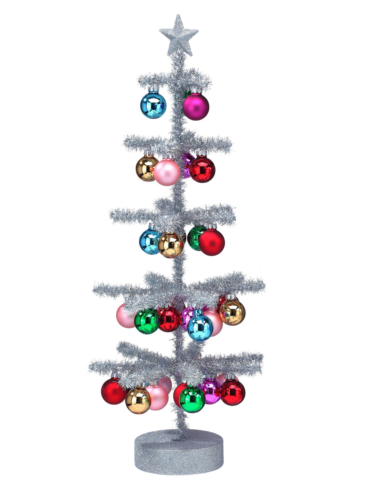 19.5 Silver Tinsel Ball Tree