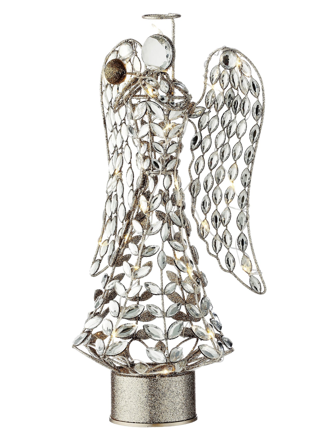 16" Led/Bty/Tmr Spinning Jewel Angel