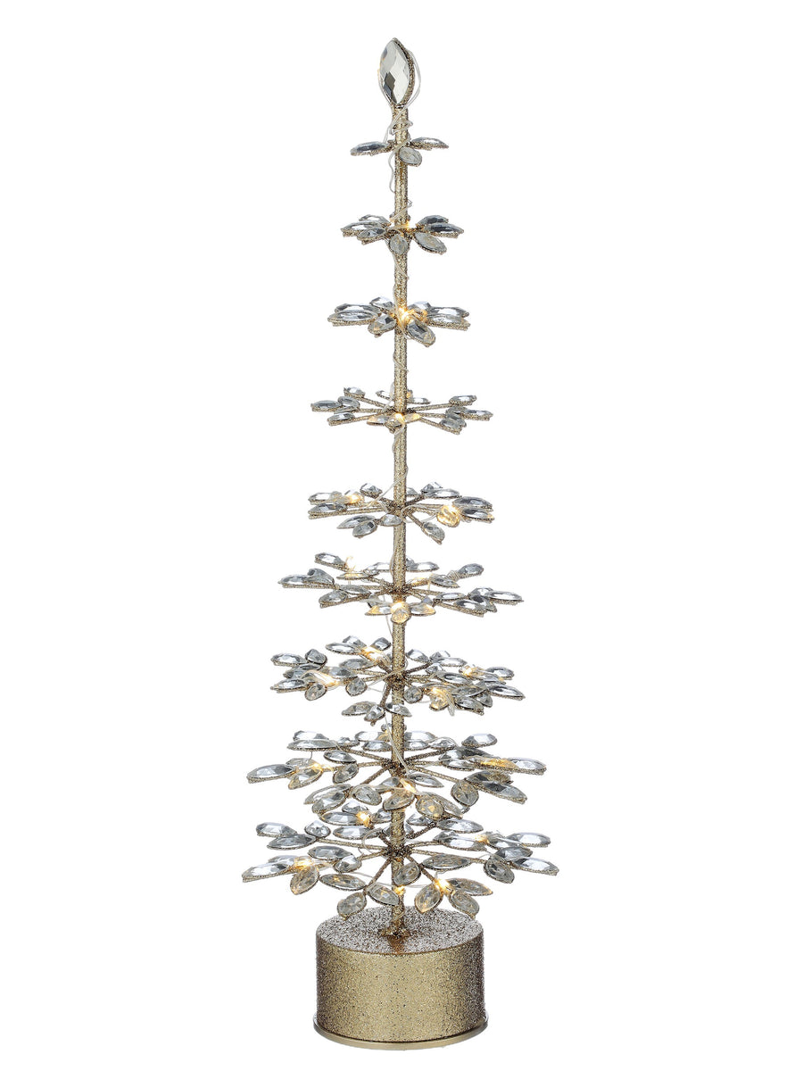 20" Led/Bty/Tmr Spinning Jewel Tree