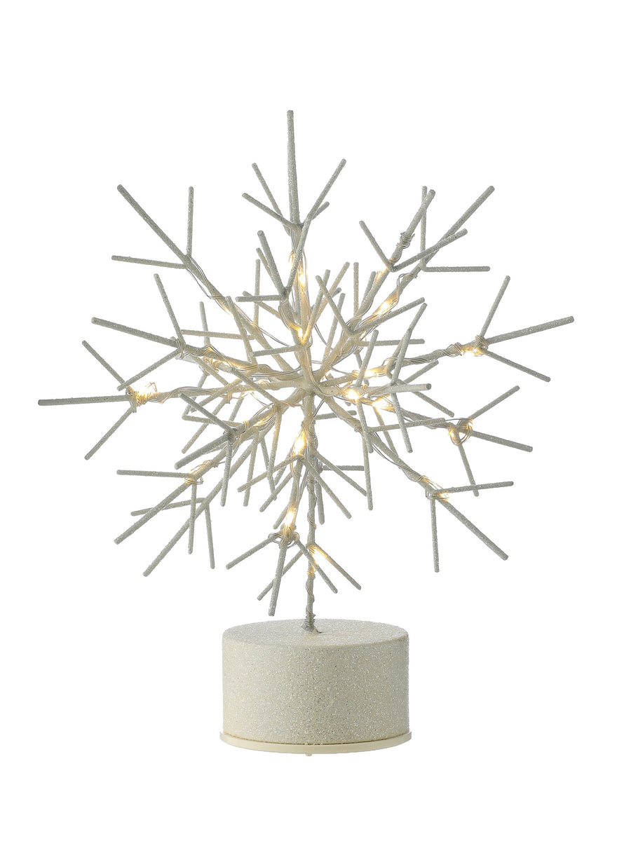 12" Led/Bty/Tmr Spinning Snowflake
