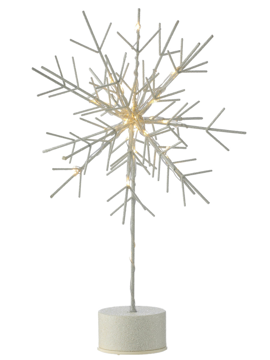 16" Led/Bty/Tmr Spinning Snowflake