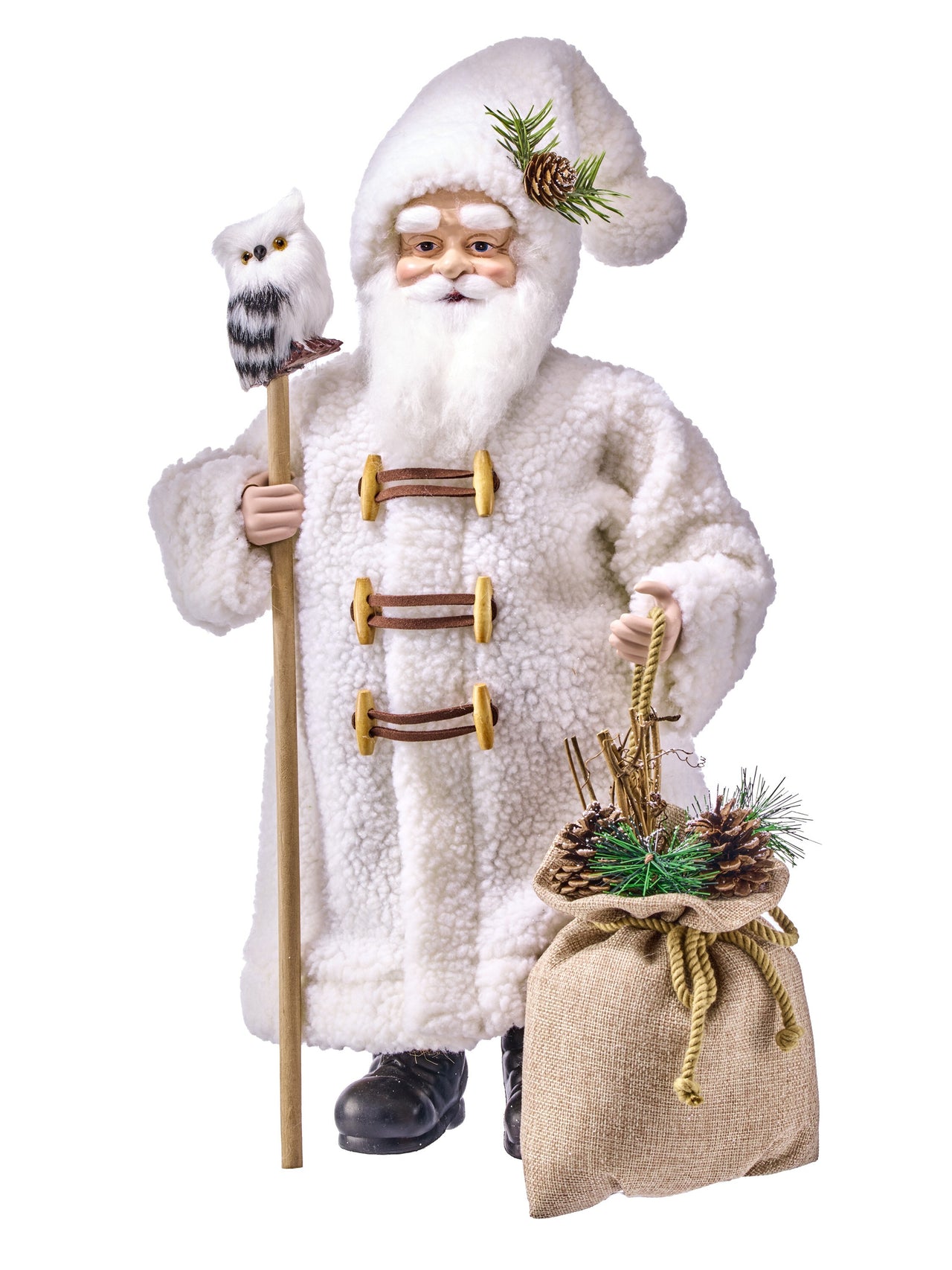 20" Sherpa Santa W/Owl Staff