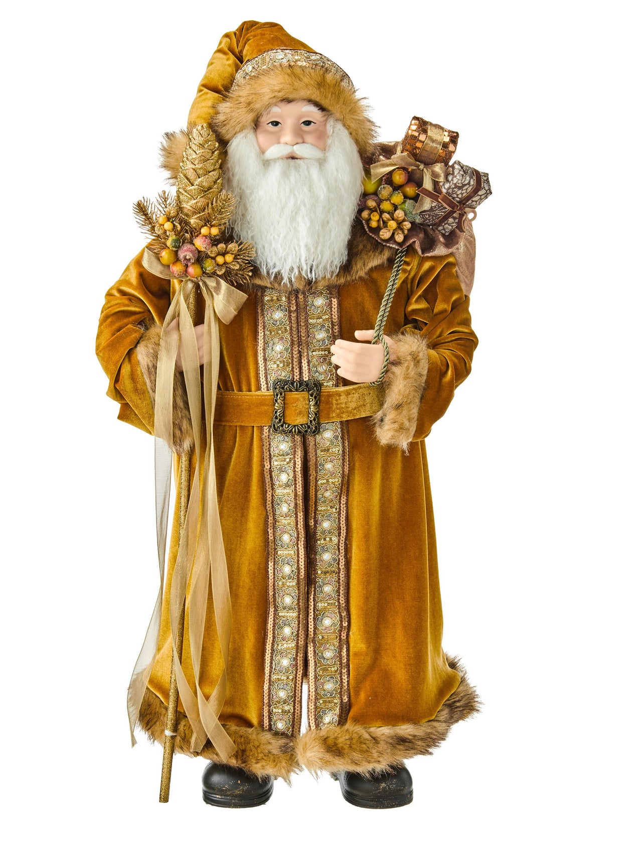 36" Charleston Santa W/Pinecone Staff
