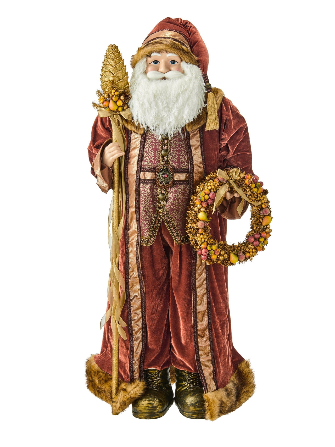 48" Charleston Santa W/Pinecone Staff