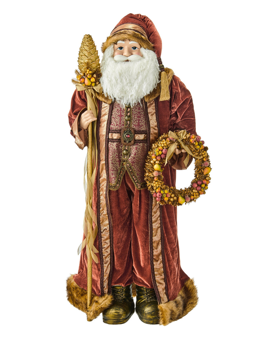 48" Charleston Santa W/Pinecone Staff