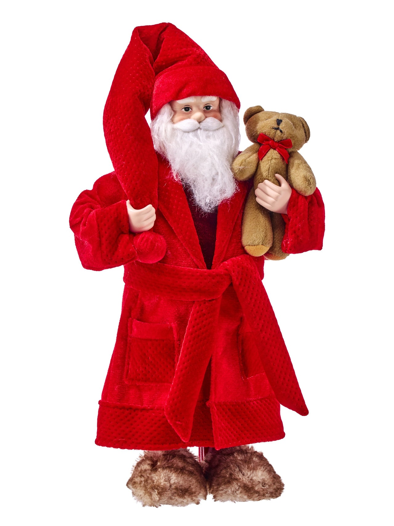 20" Santa In Robe W/Bear