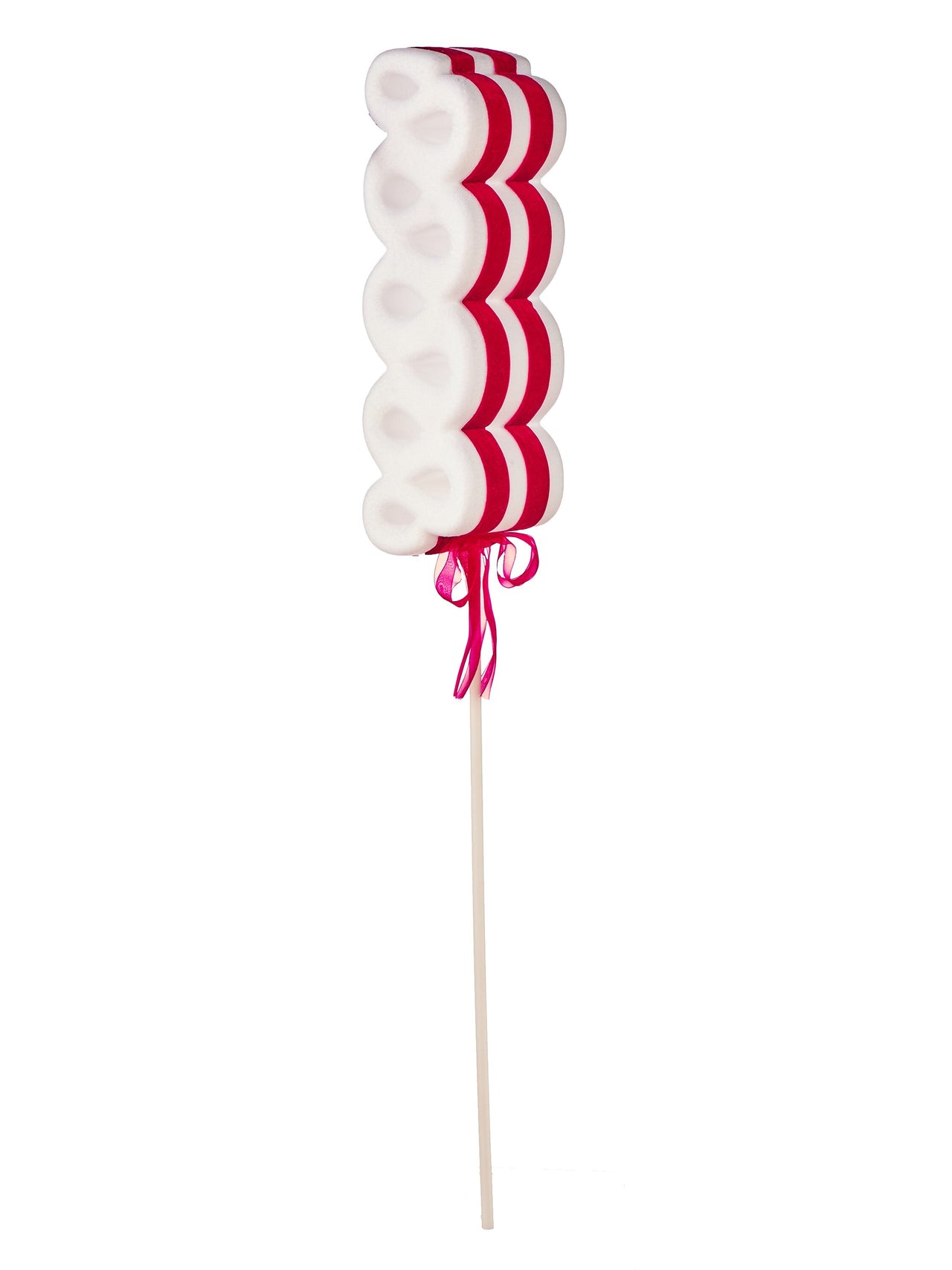 38" Styro Flocked W/Velvet Ribbon Candy Stem