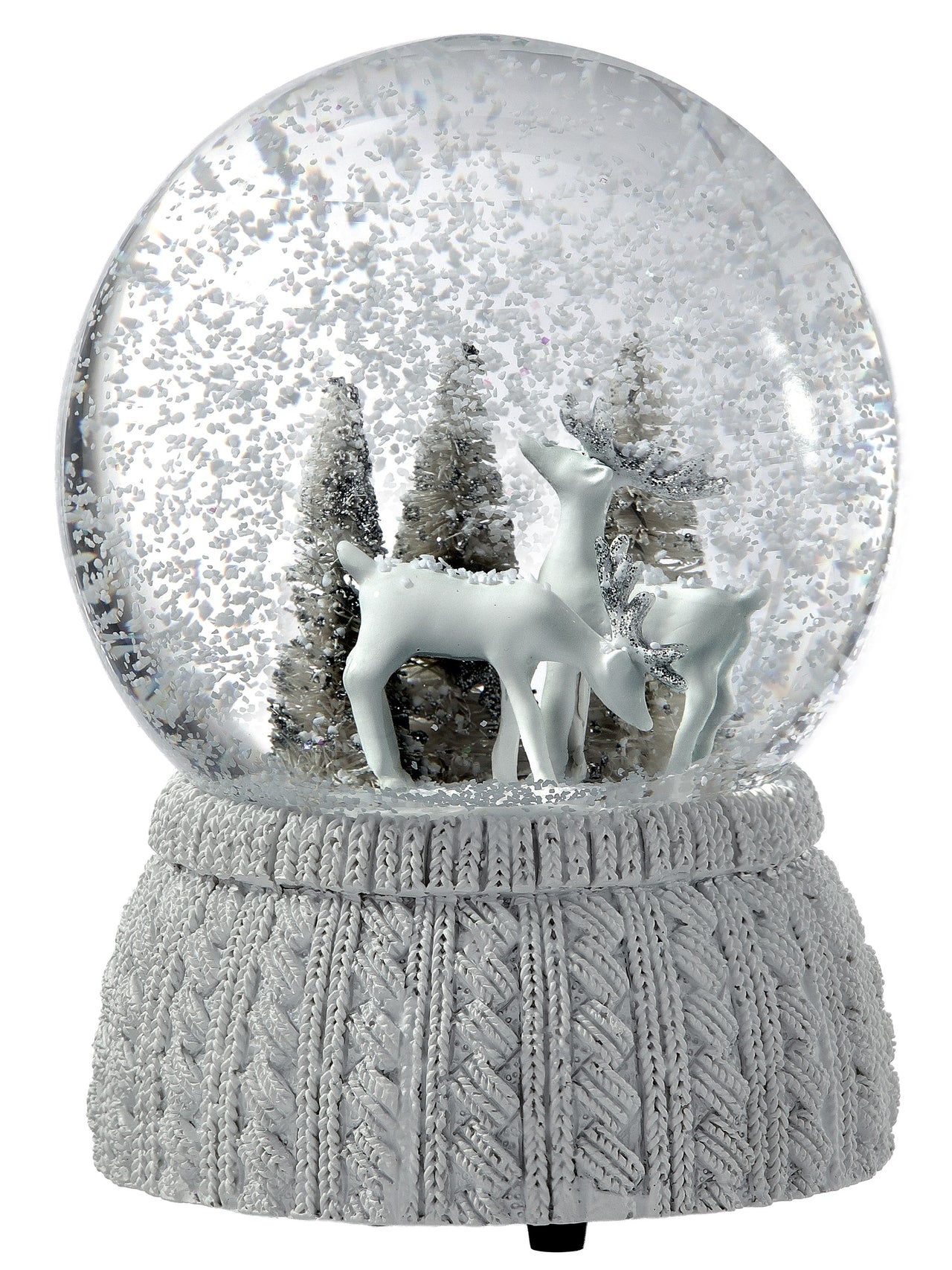 6" Winter Deer Scene Waterglobe Musicbox