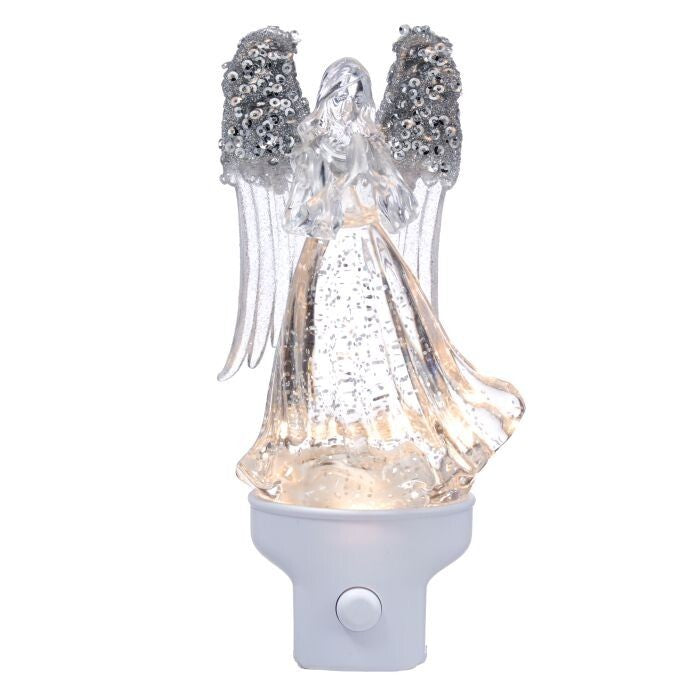 7" Acrylic Angel Night Light Waterglobe Ul