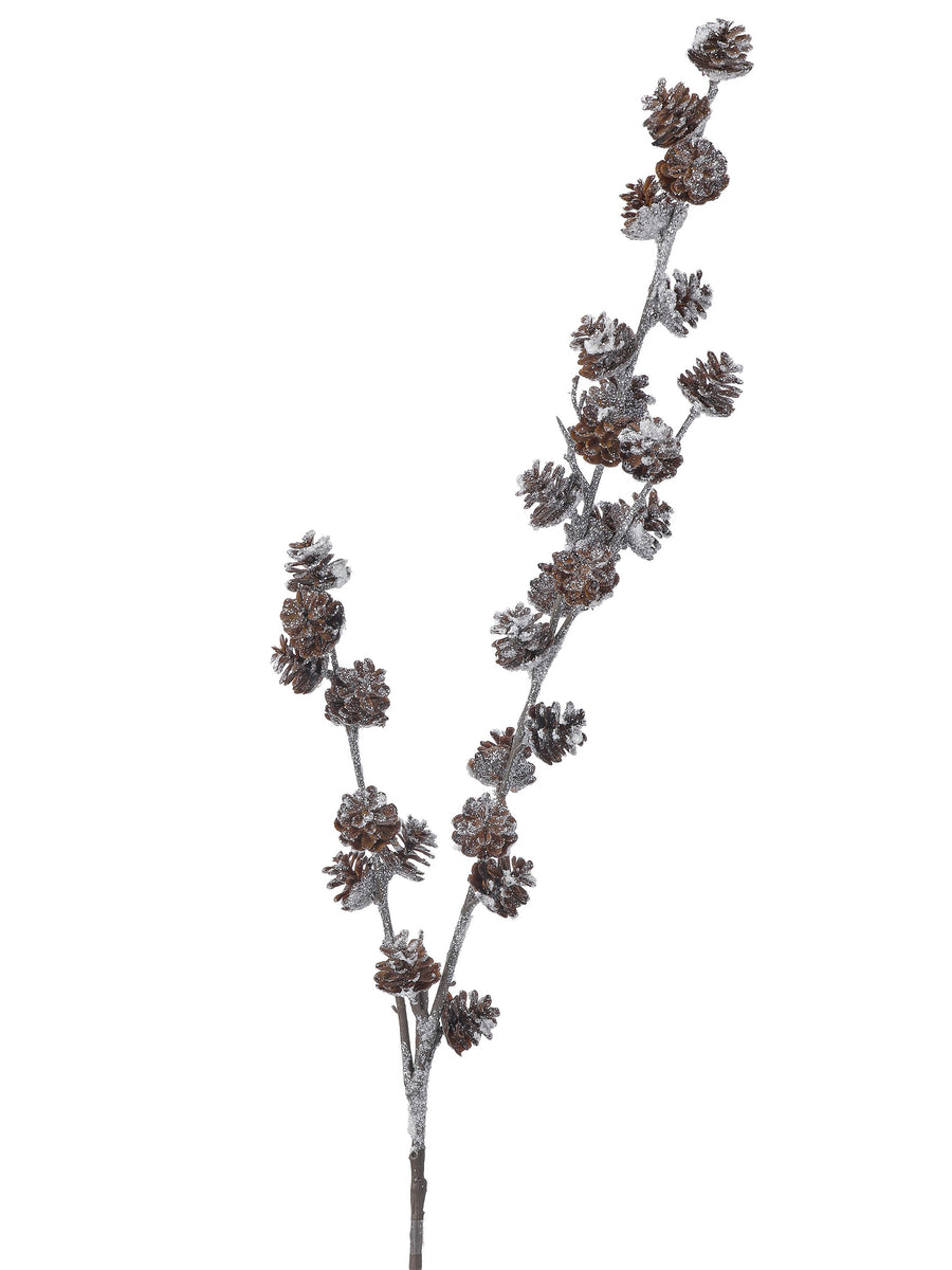 45" Mini Frost Pinecone Spray