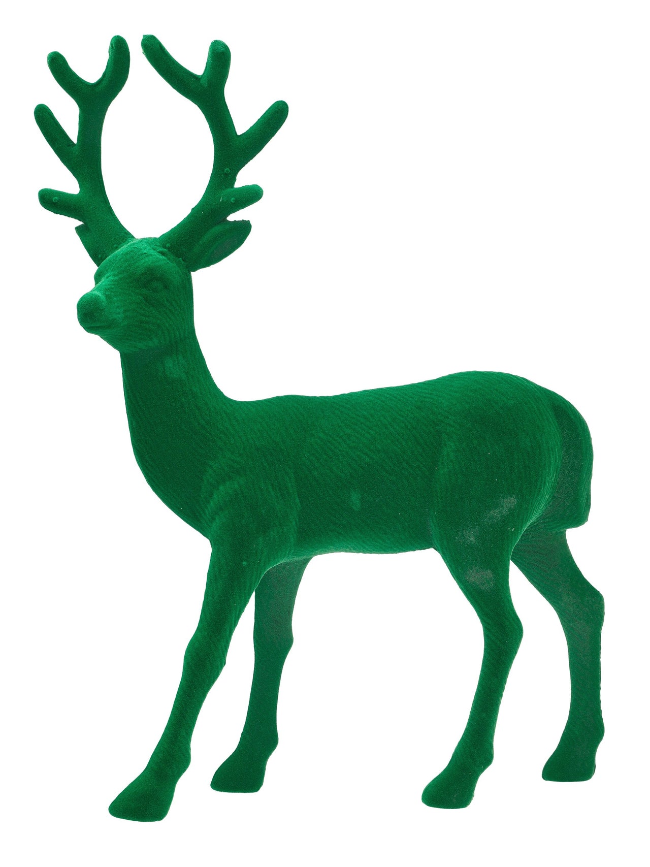 13" Plstc Flocked Standing Deer