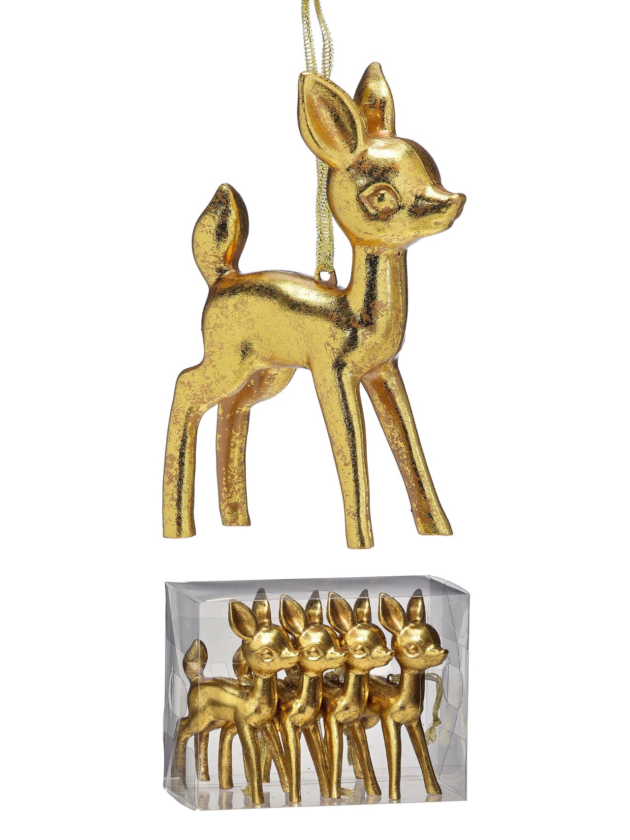 5" Plstc Metallic Retro Deer Ornament Box/4