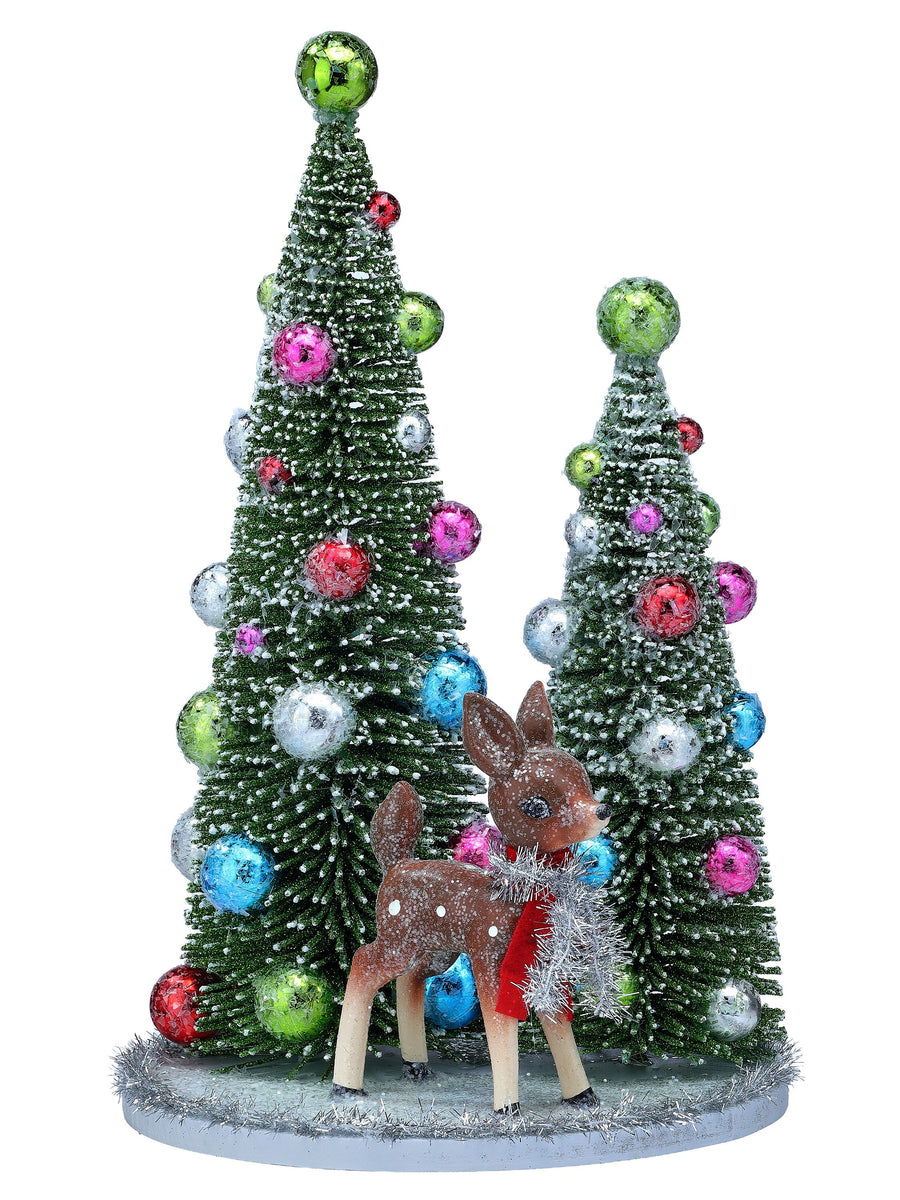 12.5" Retro Sisel Tree Grove W/Deer