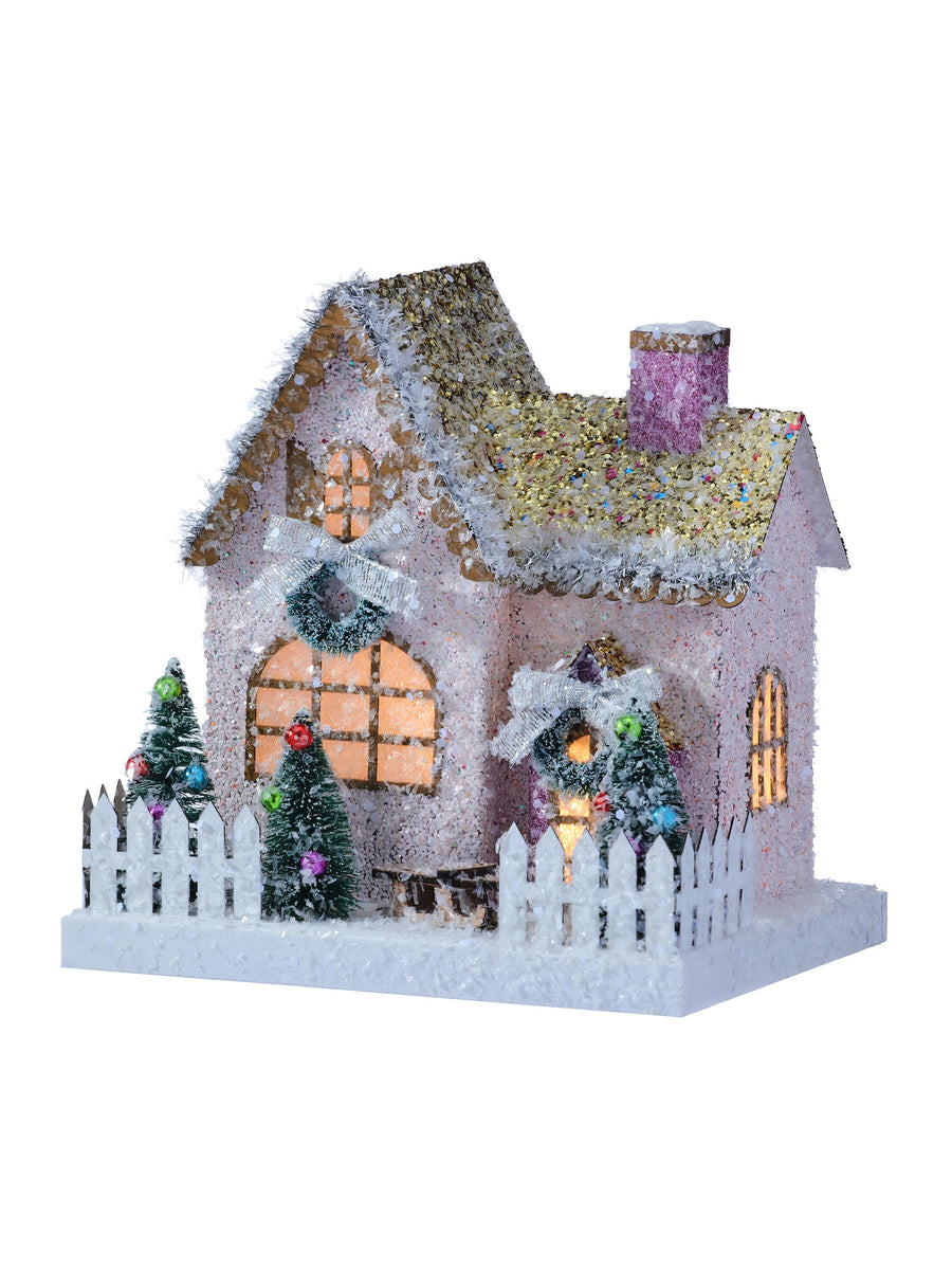 8"Led/Bty/Tmr Cdbd Retro House