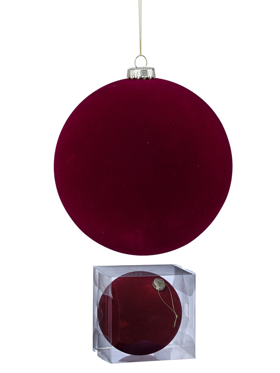 150Mm Plstc Flocked Ball Ornament Box1