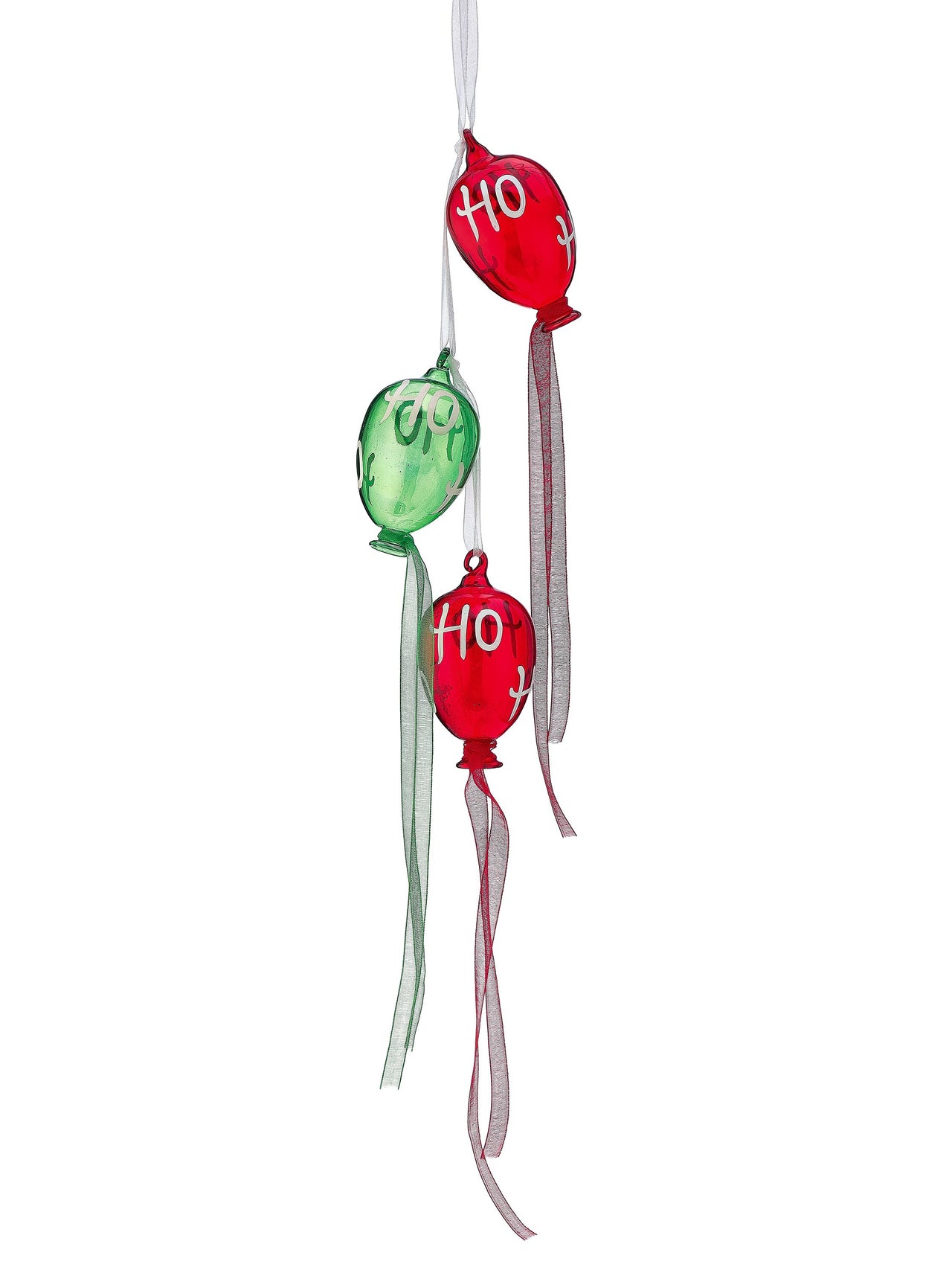 16" Gls Triple Balloon Hohoho Ornament