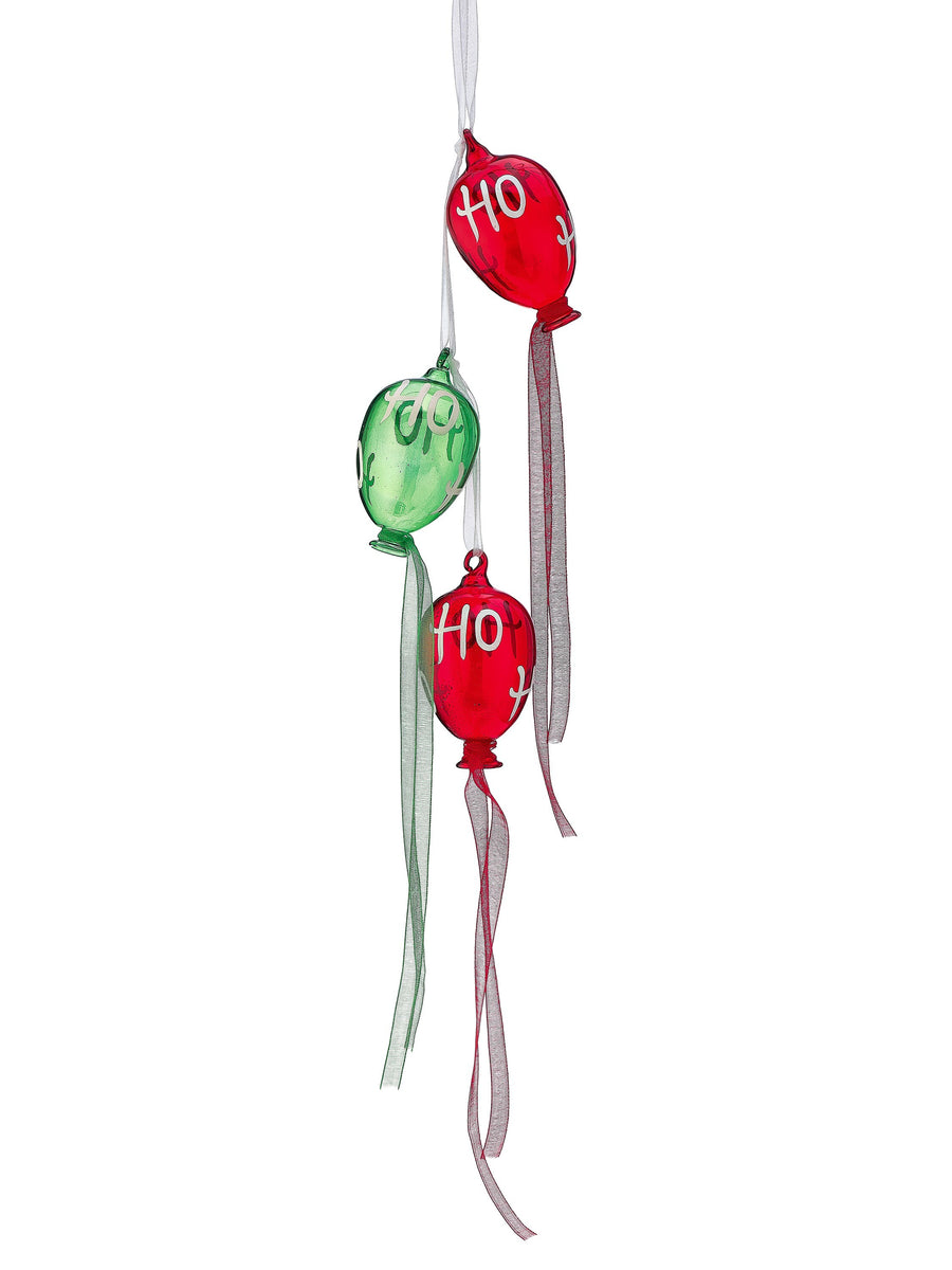 16" Gls Triple Balloon Hohoho Ornament