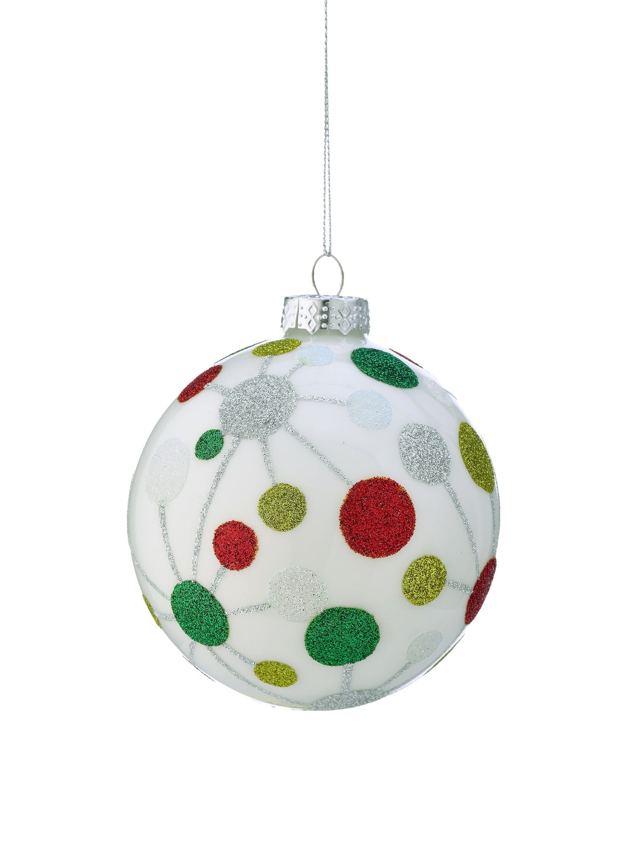 4" Glass Polka Dot Ornament