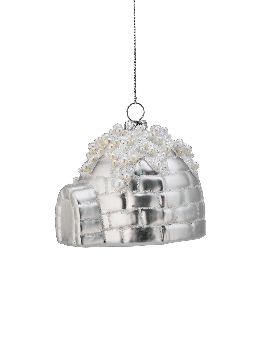 3.5" Glass Igloo Ornament