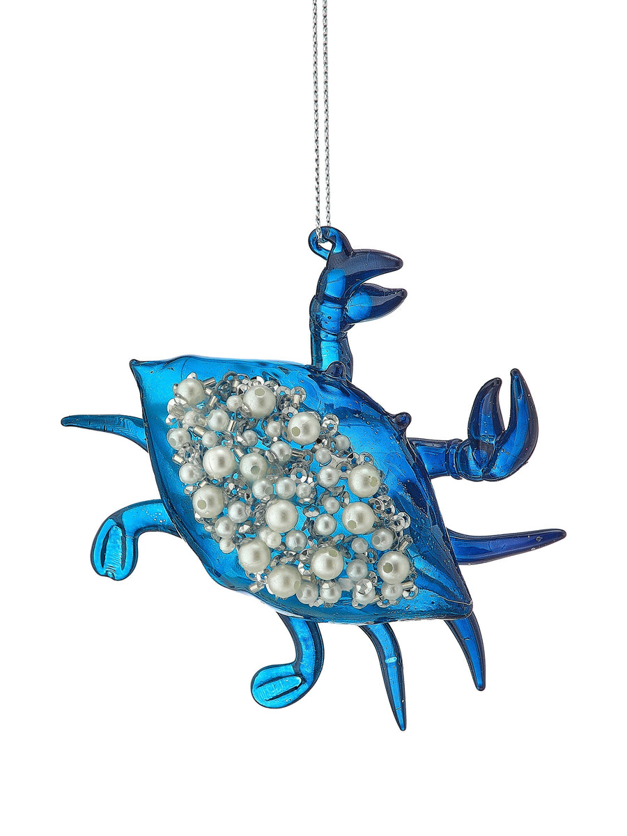 4" Glass Maryland Crab Ornament