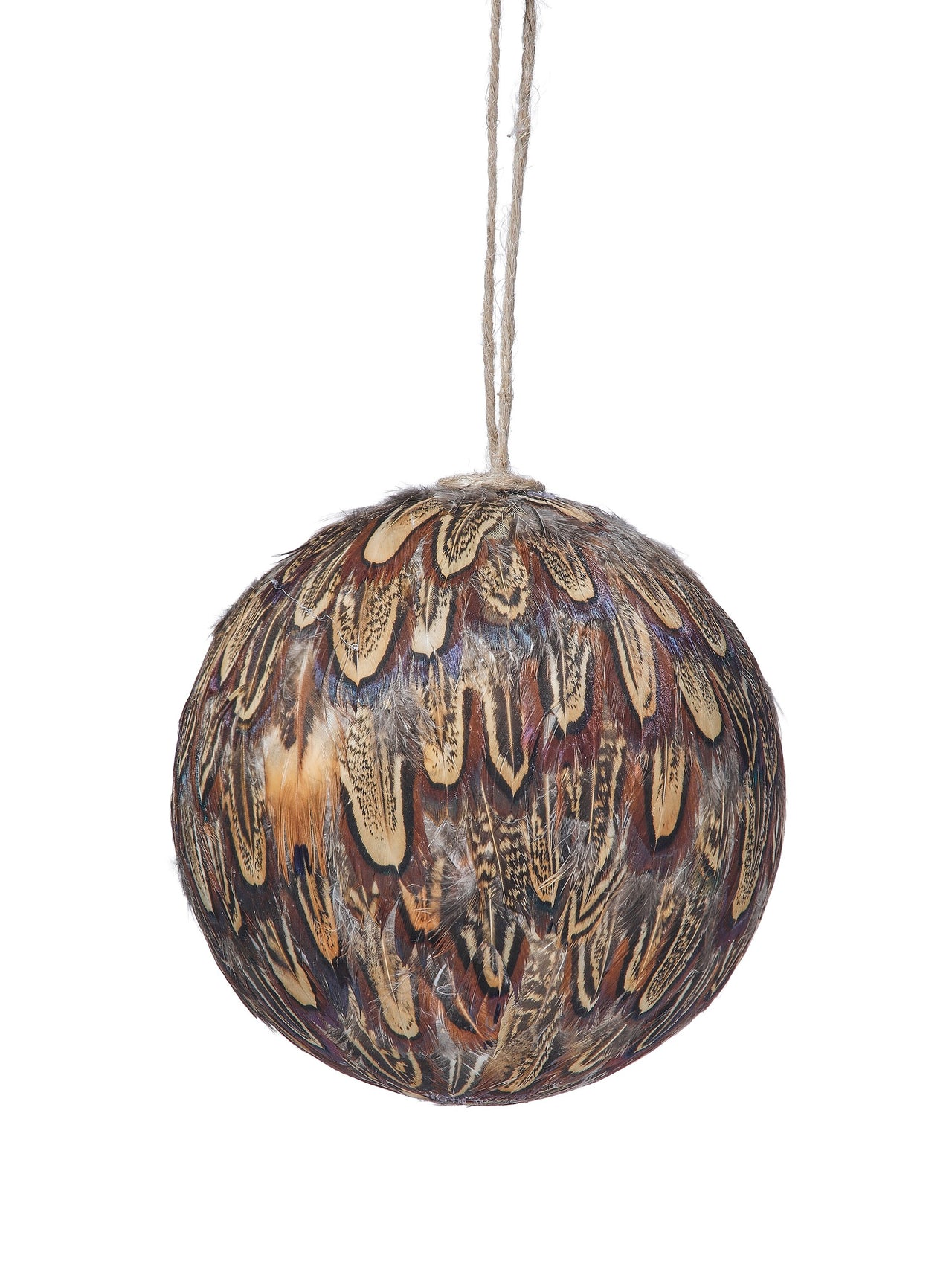 5" Styro Quail Feather Ball Ornament