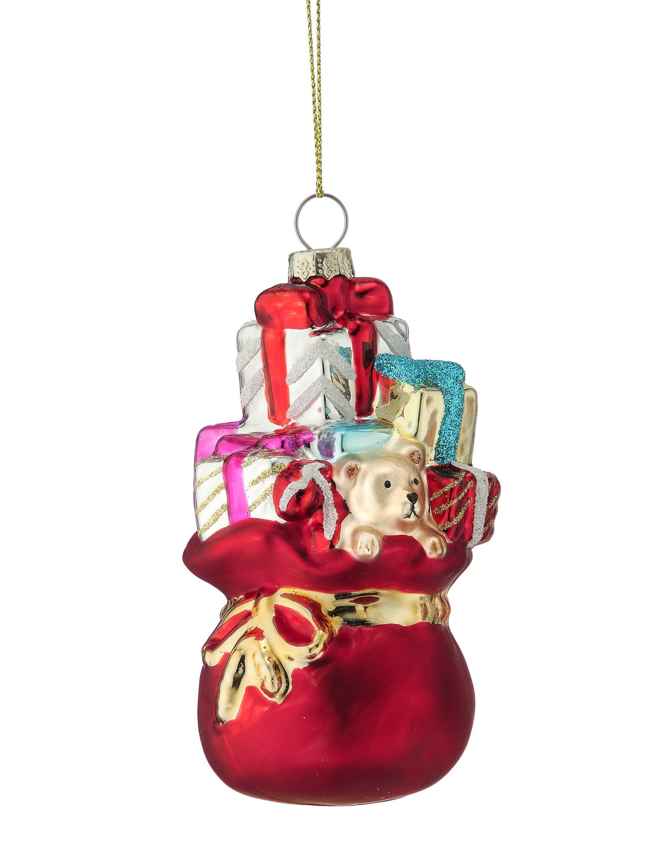 4.5" Gls Sack W/Presents Ornament