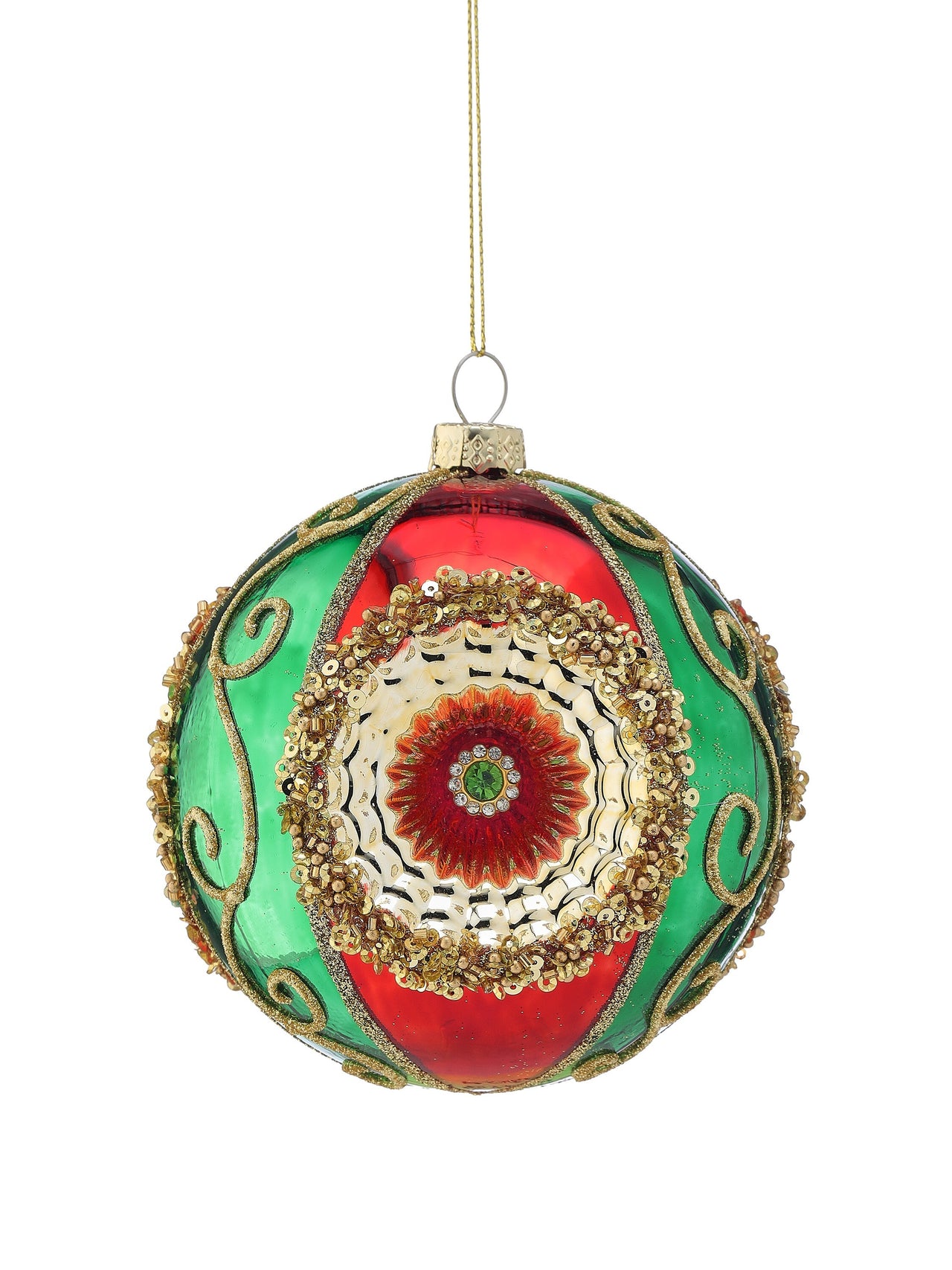 4" Gls Reflector Regal Ball Ornament