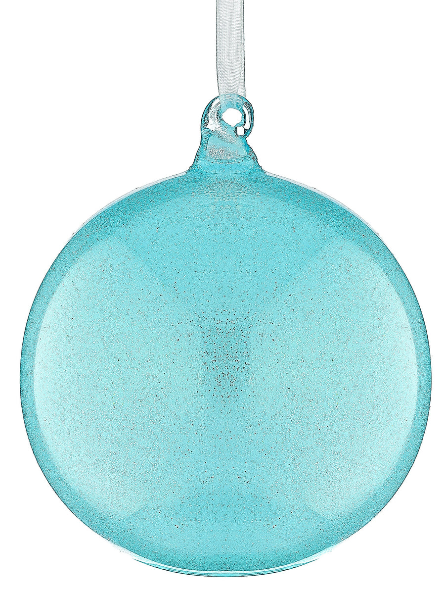4" Glass Glitter Ball Ornament