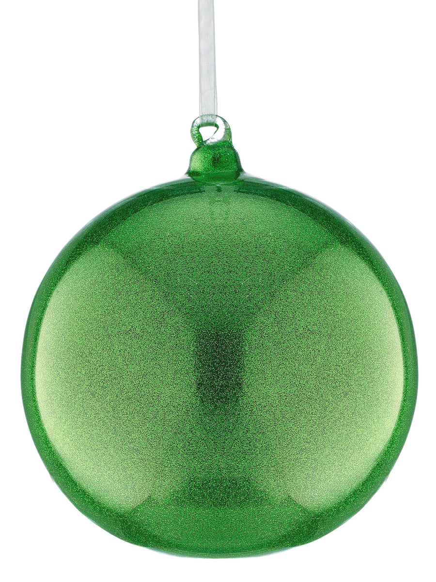 6" Glass Glitter Ball Ornament