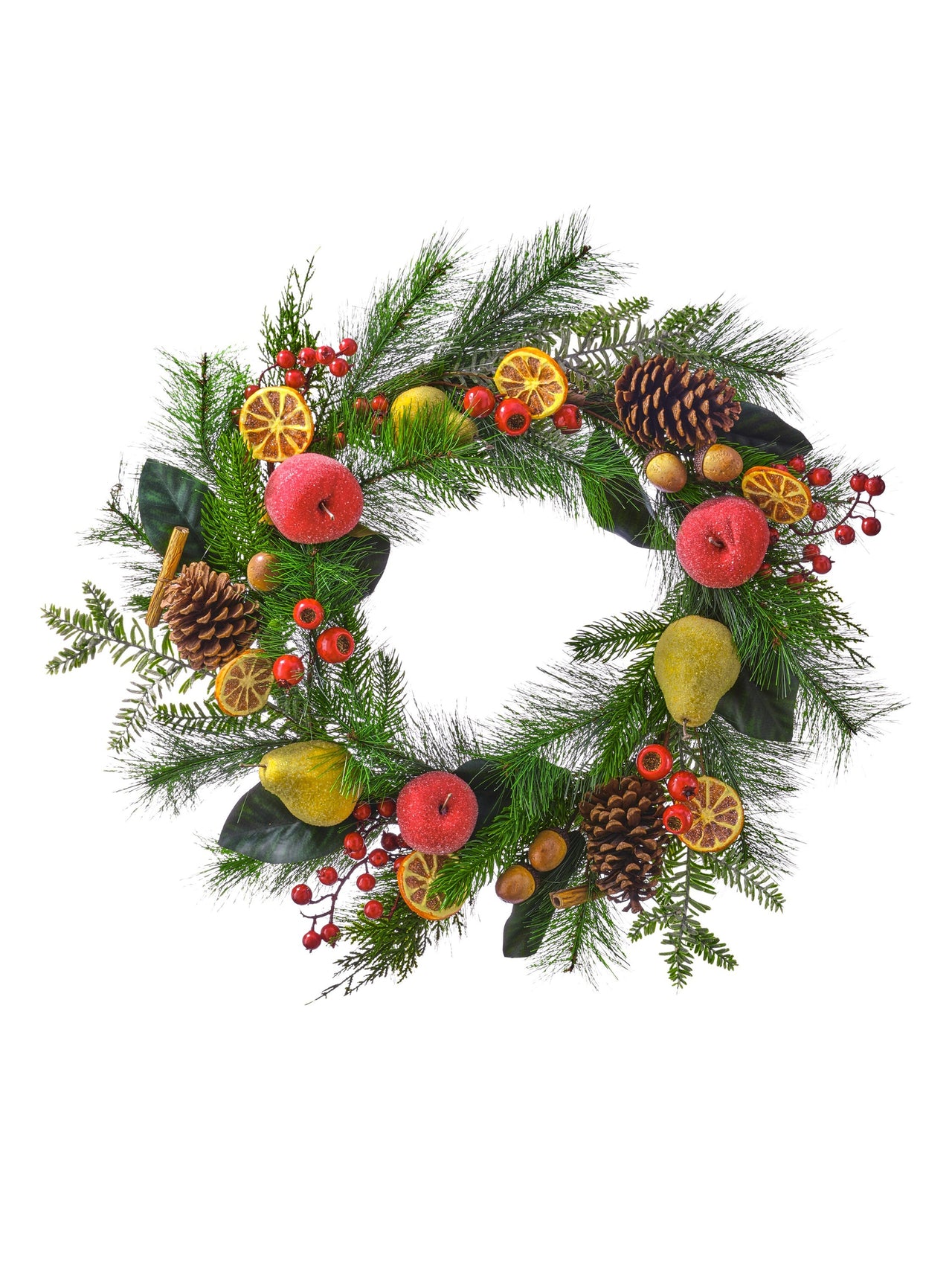 24"Fruit/Berry/Cone/Evergreen Wreath